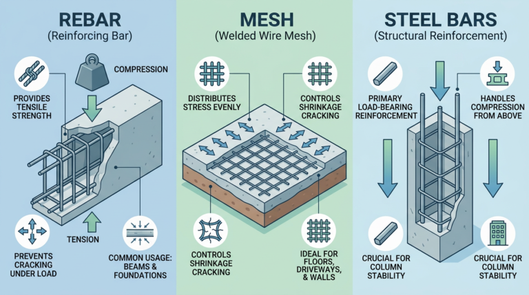 Beginner’s Guide: Understanding Rebar, Mesh, and Steel Bars for House Construction