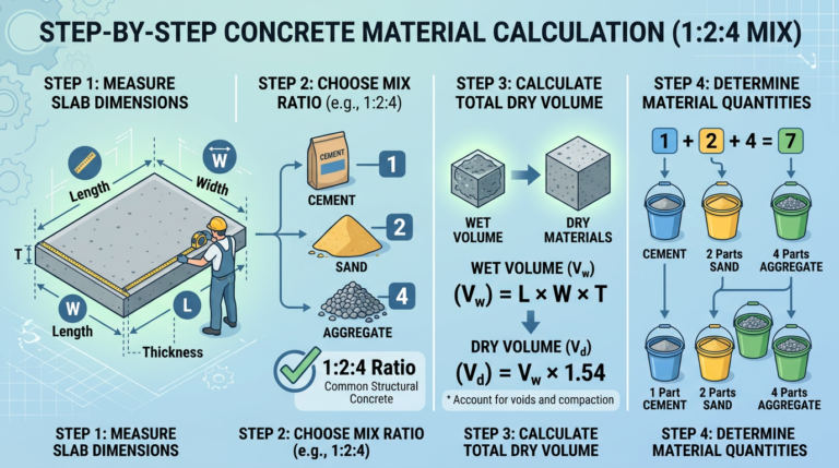 How to Calculate Cement, Sand, and Aggregate for Your Concrete Mix (Step-by-Step)