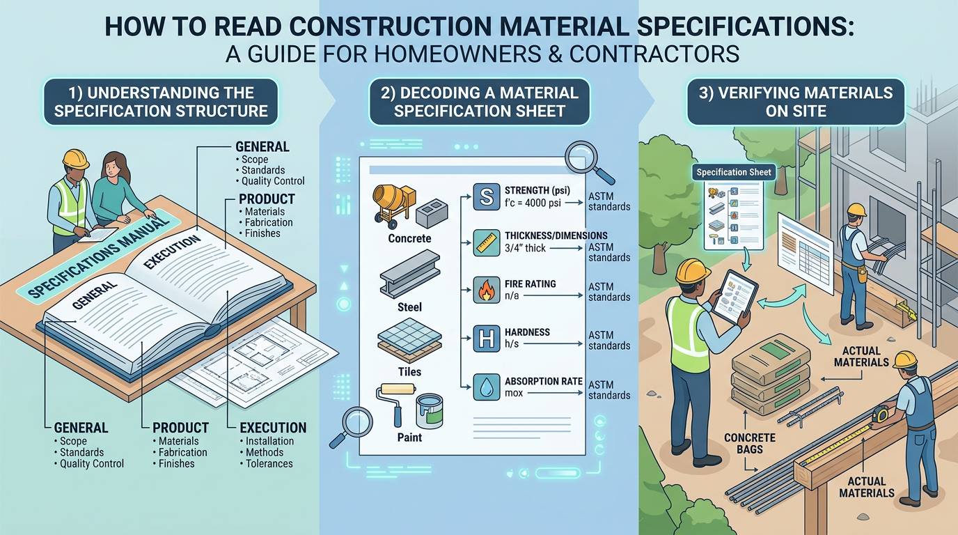 How to Read Construction Material Specifications (For Homeowners and Contractors)